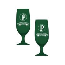 Kit 2 Taça Tulipa Palmeiras Vidro Chopp Lager Cerveja 300ml