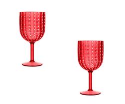 Kit 2 Taças Acrílico Orquídea Vermelho 350 ml - Wolff