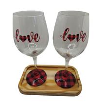 Kit 2 Taças Bandeja Love Personalizado Vinho Vermelho 490 Ml