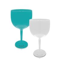 Kit 2 Taças Branca E Azul Turquesa Acrílico Poliestireno