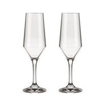 Kit 2 Taças Champagne Cristal Buffet Vidro Liso 186 ml Nadir