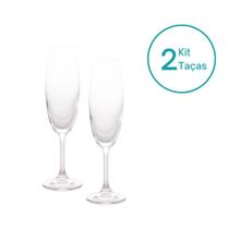 Kit 2 Taças de Champanhe Espumante Cristal Ecológico 220ml Lyor