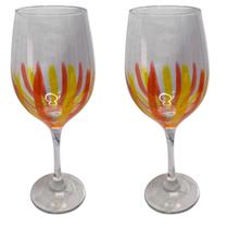 Kit 2 Taças de Vidro Grande 490ml Vinho Água Azul