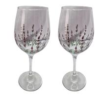 Kit 2 Taças de Vidro Grande 490ml Vinho Água Flor Lilás Kit 2 Taças de Vidro Grande 490ml Vinho Água Flor Lilás