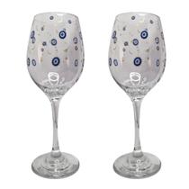 Kit 2 Taças de Vidro Grande 490ml Vinho Água Olho Grego