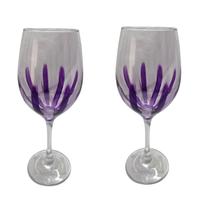 Kit 2 Taças De Vidro Grande 490Ml Vinho Água Roxa