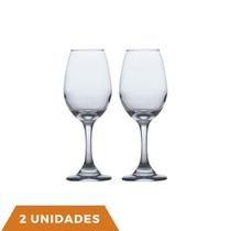 Kit 2 Taças de Vidro Resistente Vinho Tinto Agua 365ml Luxo