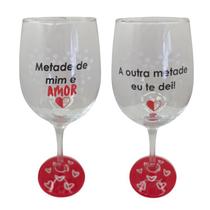 Kit 2 Taças Frase Namorados Amor Casal Personalizada Vinho