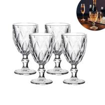 Kit 2 Taças Luxo Diamond 340ml Água Vinho Diamante