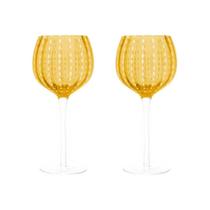 Kit 2 Taças para Vinho de Vidro Orquídea Âmbar 450ml Wolff
