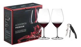 Kit 2 Taças Riedel 995 Ml Saca-rolhas Pulltex Clickcut Preto