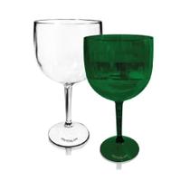 Kit 2 Taças Verde E Transparente Acrílico Poliestireno Kit 2 Taças Verde E Transparente Acrílico Poliestireno