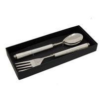 Kit 2 Talheres p/Salada Aço Inox Prata com Cabo Madrepérola Kit 2 Talheres p/Salada Aço Inox Prata com Cabo Madrepérola