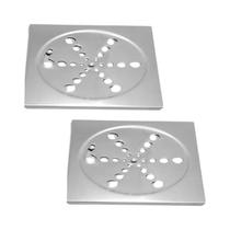 Kit 2 Tampa Ralo Grelha Quadrado 15cm Inox Abre/ Fecha Rotativo Kit 2 Tampa Ralo Grelha Quadrado 15cm Inox Abre/ Fecha Rotativo