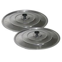 Kit 2 Tampas Avulsas de Alumínio Polido 40 e 45cm