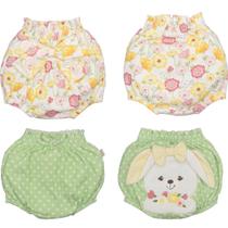 Kit 2 Tapa Fralda Bebê Menina Floral Amarelo E Verde Upi Uli
