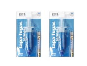 KIT 2 Tapas Fugas de Vazamentos de Gás de Refrigeração 8ML EOS com Aplicador e Mangueira