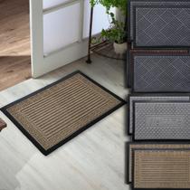 Kit 2 Tapete Antiderrapante Capacho 40cm X 60cm Porta Sala Entrada Quarto Banheiro Emborrachado Fibra Vinil