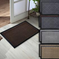 Kit 2 Tapete Antiderrapante Capacho 40cm X 60cm Porta Sala Entrada Quarto Banheiro Emborrachado Fibra Vinil