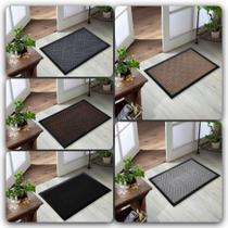 Kit 2 Tapete Antiderrapante Capacho 40cm X 60cm Porta Sala Entrada Quarto Banheiro Emborrachado Fibra Vinil