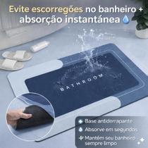 Kit 2 Tapete Banheiro Antiderrapante Absorvente Magico Anti Mofo Lavável