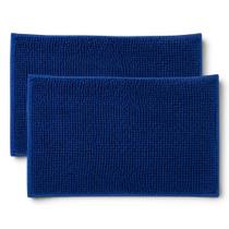 Kit 2 Tapete de Banheiro Antiderrapante 38x58cm Microfibra Bolinha Macarrão Super Macio Abosrvente