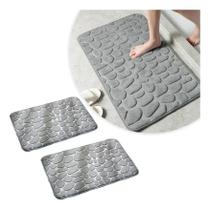 Kit 2 Tapete De Banheiro Antiderrapante Super Suave 60x40cm