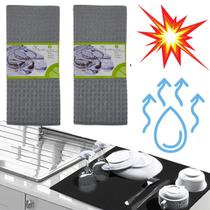 Kit 2 Tapete Escorredor Louça Copos Antiderrapante Super Absorvente Secagem Rápida Anti-Mofo Anti-bacteriano Cozinha Organizada - Majestic