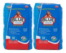 Kit 2 - Tapete Higiênico Blue Premium 30un 82x60cm = 60un