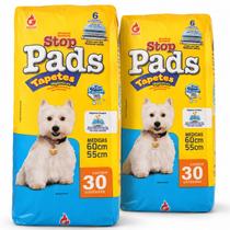 Kit 2 Tapete Higiênico Stop Pads 60x55cm 60un Alta Absorção Kit 2 Tapete Higiênico Stop Pads 60x55cm 60un Alta Absorção