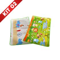 Kit 2 Tapete Infantil Emborrachado Térmico Antiderrapante Dobrável Térmica Tatame Atividades Dia das Crianças