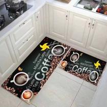 Kit 2 Tapete Jogo Passadeira Cozinha Belga Antiderrapante