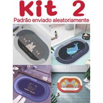 kit 2 Tapete para Banheiro de Secagem Rápida e Super Absorvente - Ideal para Chuveiro, Cozinha e Varanda modelo:3