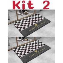 kit 2 Tapete para Banheiro de Secagem Rápida e Super Absorvente - Ideal para Chuveiro, Cozinha e Varanda