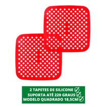 Kit 2 Tapete Protetor Silicone Quadrado Air Fryer Fritadeira
