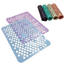 Kit 2 Tapetes Antiderrapantes de Banheiro Tom Pastel Material Plástico Seguro Com Ventosas Firmes Não Escorrega - Policorda