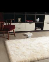 Kit 2 Tapetes Beira Cama Peludinho e Macio de Lã de Ovelha 0,5 x 1