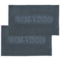 Kit 2 Tapetes Capacho Bem Vindo Antiderrapante 38 X 58 cm