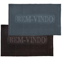 Kit 2 Tapetes Capacho Bem Vindo Antiderrapante 38 X 58 cm