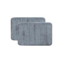 Kit 2 Tapetes De Banheiro Antiderrapante Super Soft Conforto Camesa 60 x 40 Cinza