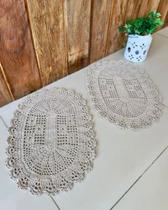 Kit 2 Tapetes de Crochê Oval 37x45cm Crochelia - Crochêlia