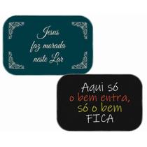 Kit 2 Tapetes Decorativos Jesus Faz Morada e Só o Bem Fica 60cm Kit 2 Tapetes Decorativos Jesus Faz Morada e Só o Bem Fica 60cm