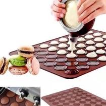 Kit 2 Tapetes Forma Molde Antiaderente P/ Macaron Bem Casado C/ 48