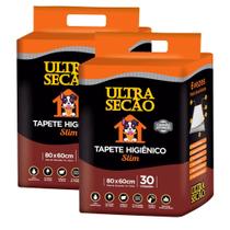 KIT 2 Tapetes Higiênicos 80x60 Ultra Secão Carvão Ativado para Cães e Gatos Pets Grande - 60 unidades KIT 2 Tapetes Higiênicos 80x60 Ultra Secão Carvão Ativado para Cães e Gatos Pets Grande - 60 unidades