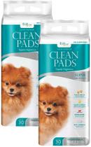 Kit 2 tapetes higiênicos cães clean pads c/30 unidades