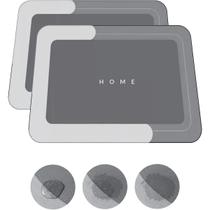 Kit 2 Tapetes Mágico Para Banheiro Antiderrapante Absorvente Anti Deslizante Seca Rápido Tapete Macio Base De Borracha