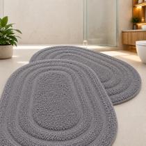 Kit 2 Tapetes Ovais Bella Casa Premium Maciez, Absorção e Elegância Para Banheiro Kit 2 Tapetes Ovais Bella Casa Premium Maciez, Absorção e Elegância Para Banheiro