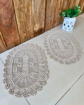 Kit 2 Tapetes Oval Algodão 70cm x 45cm Crochê Artesanal Kit 2 Tapetes Oval Algodão 70cm x 45cm Crochê Artesanal