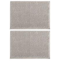 Kit 2 Tapetes Para Banheiro Saída de Box Macarrãozinho Bolinha Antiderrapante 60x40 Dallas Bege