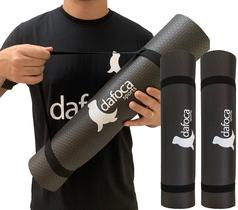 Kit 2 Tapetes Yoga Mat e Exercícios 50x180cm 5mm DF1031 Preto Dafoca Sports